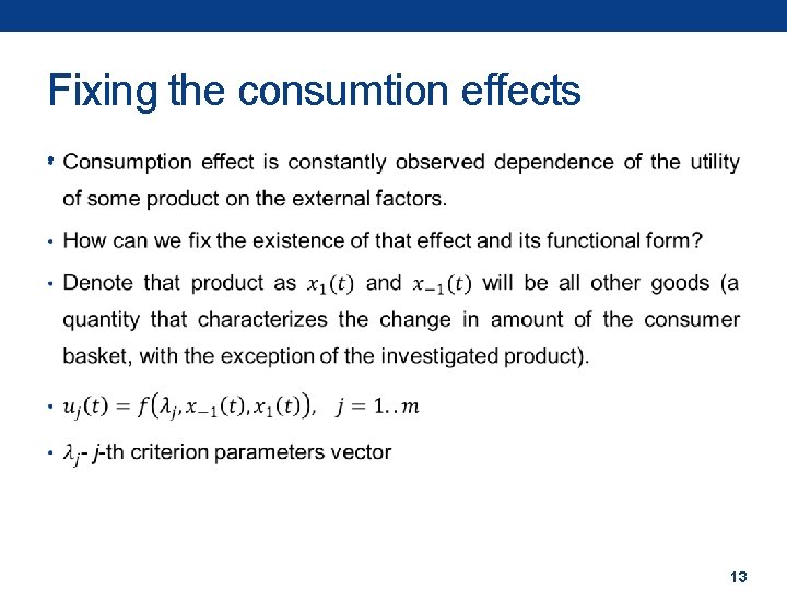 Fixing the consumtion effects • 13 