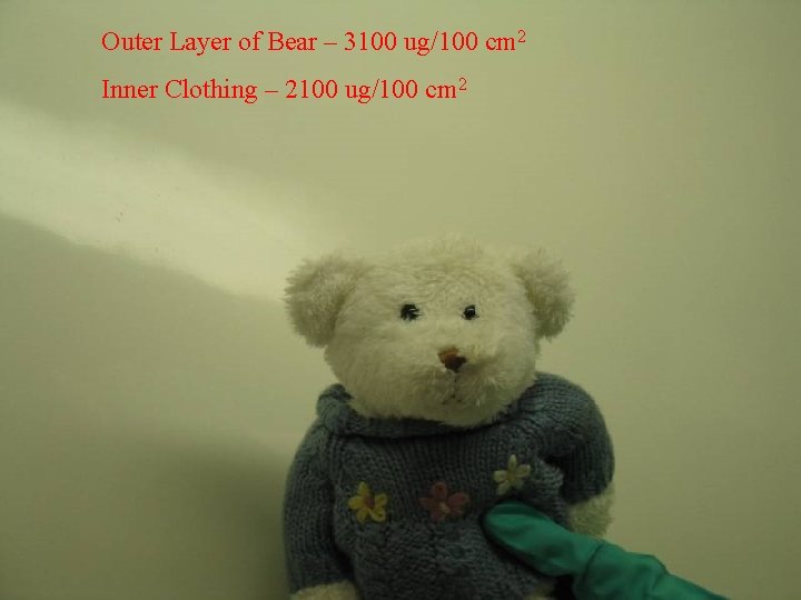Outer Layer of Bear – 3100 ug/100 cm 2 Inner Clothing – 2100 ug/100