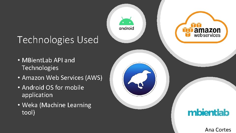 Technologies Used • MBient. Lab API and Technologies • Amazon Web Services (AWS) •