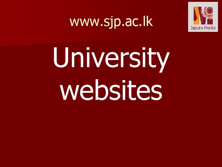 www. sjp. ac. lk University websites Japura Media 