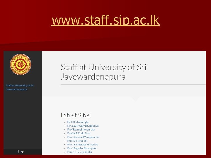 www. staff. sjp. ac. lk 
