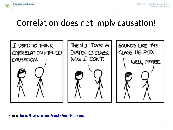 Correlation does not imply causation! Source: http: //imgs. xkcd. com/comics/correlation. png 5 