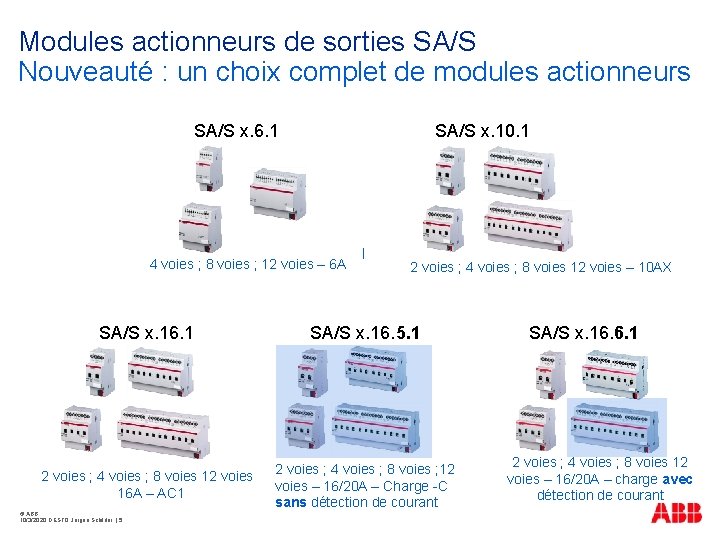 Modules actionneurs de sorties SA/S Nouveauté : un choix complet de modules actionneurs SA/S