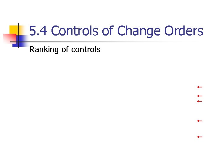 5. 4 Controls of Change Orders Ranking of controls 