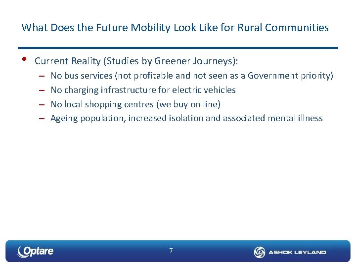 What Does the Future Mobility Look Like for Rural Communities • Current Reality (Studies