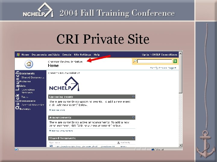 CRI Private Site 