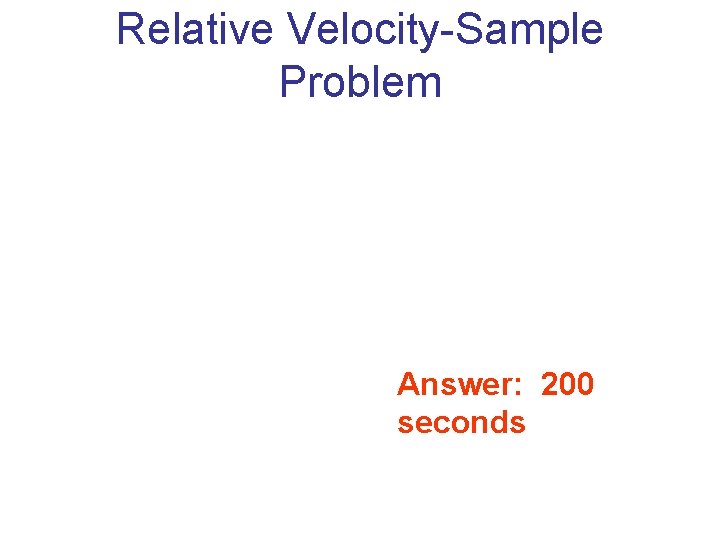 Relative Velocity-Sample Problem Answer: 200 seconds 