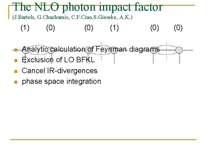 The NLO photon impact factor (J. Bartels, G. Chachamis, C. F. Ciao, S. Gieseke,