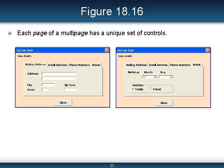 Figure 18. 16 v Each page of a multipage has a unique set of Figure 18. 16 v Each page of a multipage has a unique set of