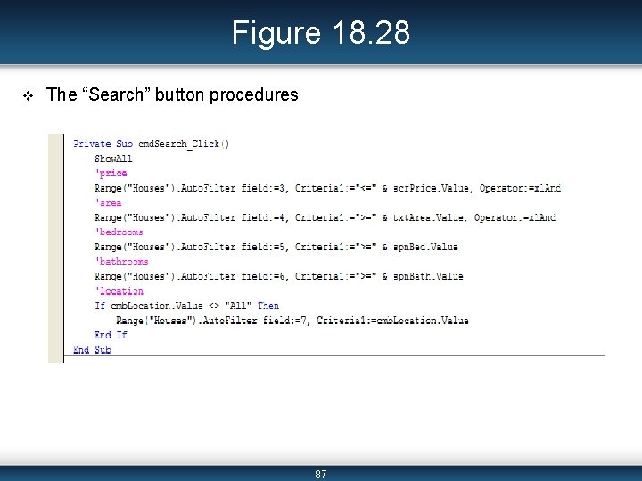 Figure 18. 28 v The “Search” button procedures 87 