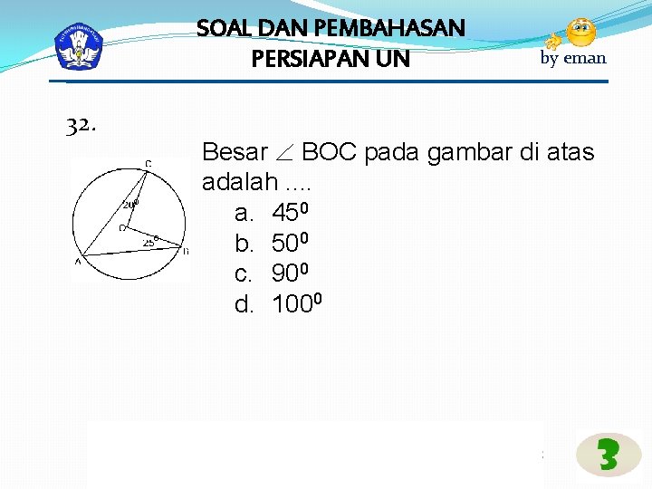 SOAL DAN PEMBAHASAN PERSIAPAN UN 32. by eman Besar BOC pada gambar di atas