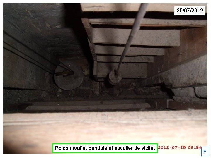 25/07/2012 Poids mouflé, pendule et escalier de visite. F 