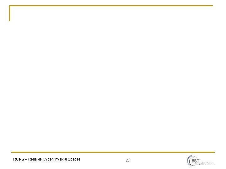 RCPS – Reliable Cyber. Physical Spaces 27 