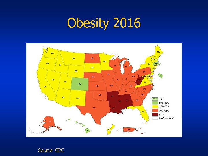 Obesity 2016 Source: CDC 