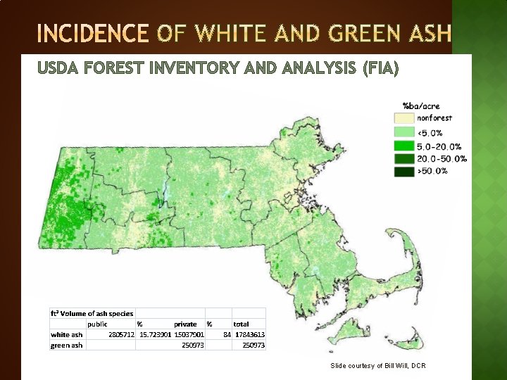 USDA FOREST INVENTORY AND ANALYSIS (FIA) Slide courtesy of Bill Will, DCR 