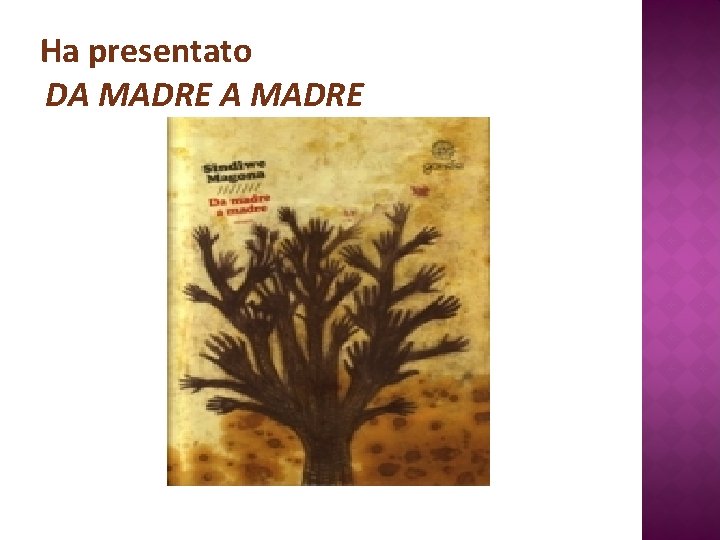 Ha presentato DA MADRE 