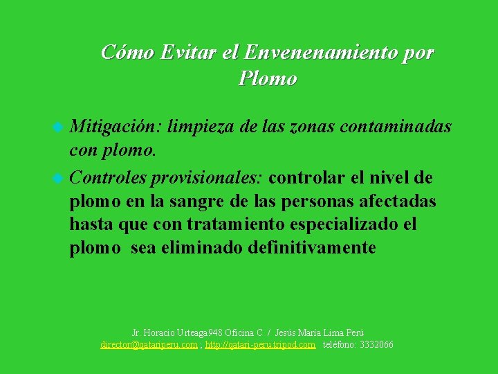 Cómo Evitar el Envenenamiento por Plomo u Mitigación: limpieza de las zonas contaminadas con