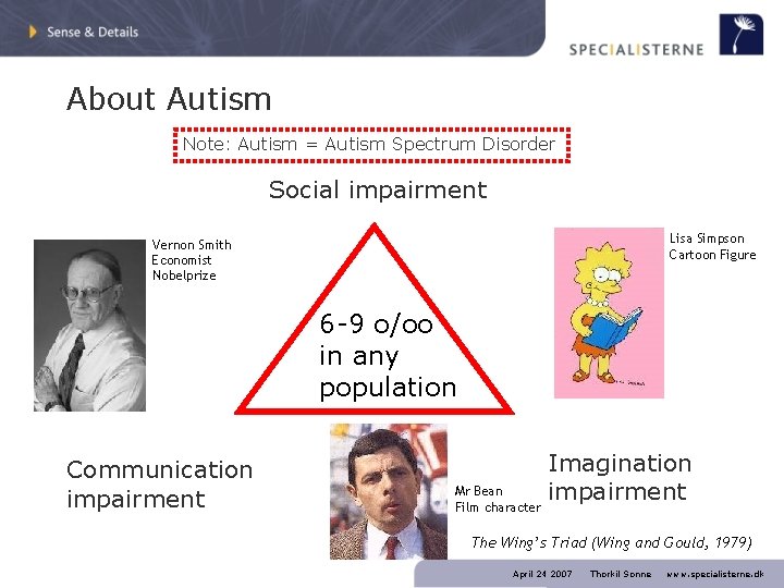 About Autism Note: Autism = Autism Spectrum Disorder Social impairment Lisa Simpson Cartoon Figure