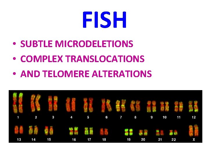 FISH • SUBTLE MICRODELETIONS • COMPLEX TRANSLOCATIONS • AND TELOMERE ALTERATIONS 