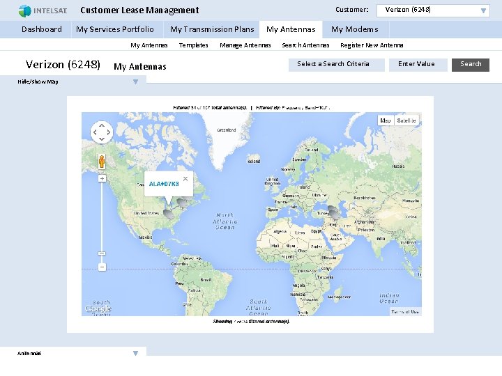 Customer Lease Management Customer: Verizon (6248) Dashboard My Services Portfolio My Transmission Plans My