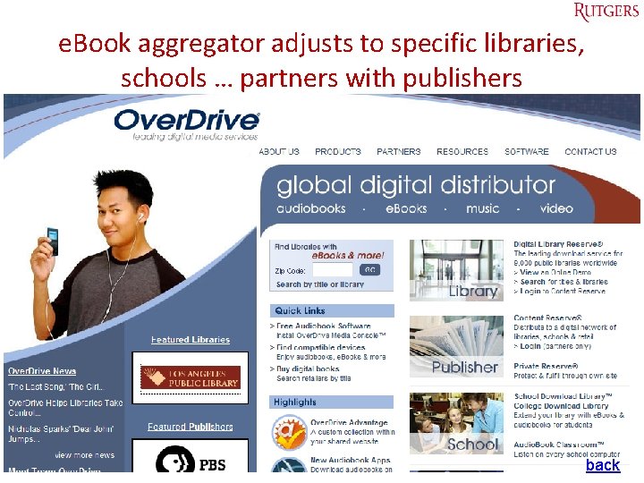 e. Book aggregator adjusts to specific libraries, schools … partners with publishers Tefko Saracevic