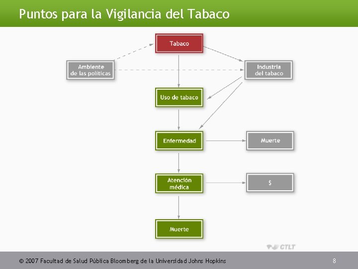 Puntos para la Vigilancia del Tabaco 2007 Facultad de Salud Pública Bloomberg de la