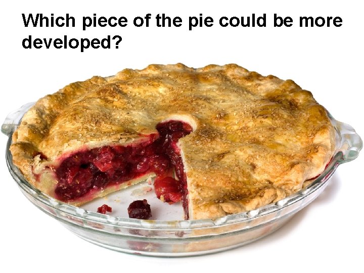 Which piece of the pie could be more developed? 