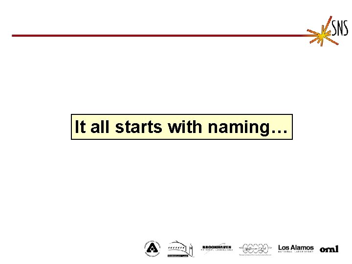 It all starts with naming… 