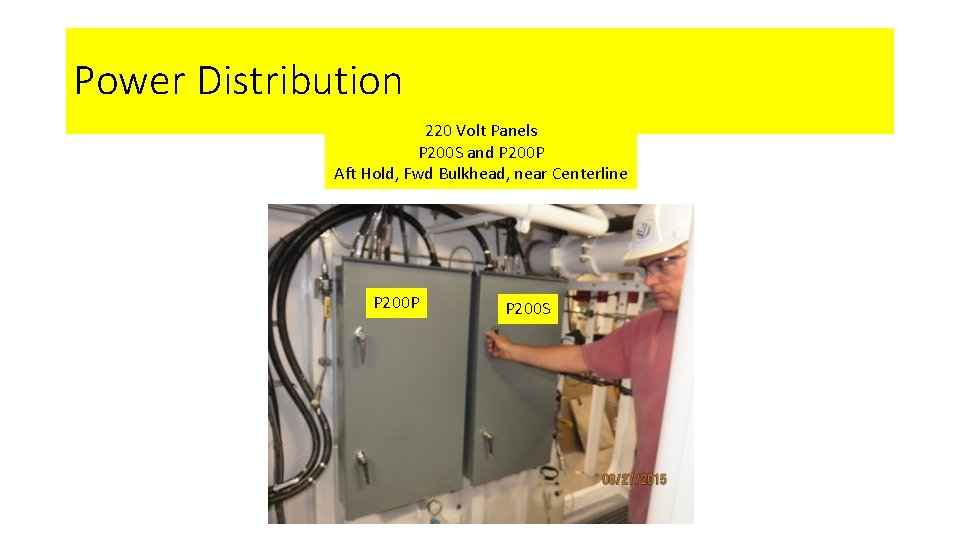 Power Distribution 220 Volt Panels P 200 S and P 200 P Aft Hold,