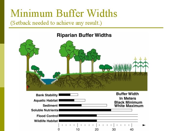 Minimum Buffer Widths (Setback needed to achieve any result. ) 
