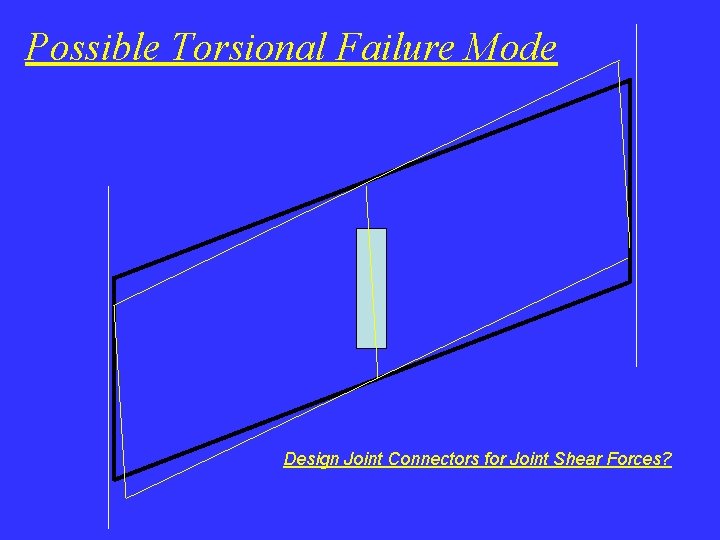 Possible Torsional Failure Mode Design Joint Connectors for Joint Shear Forces? 