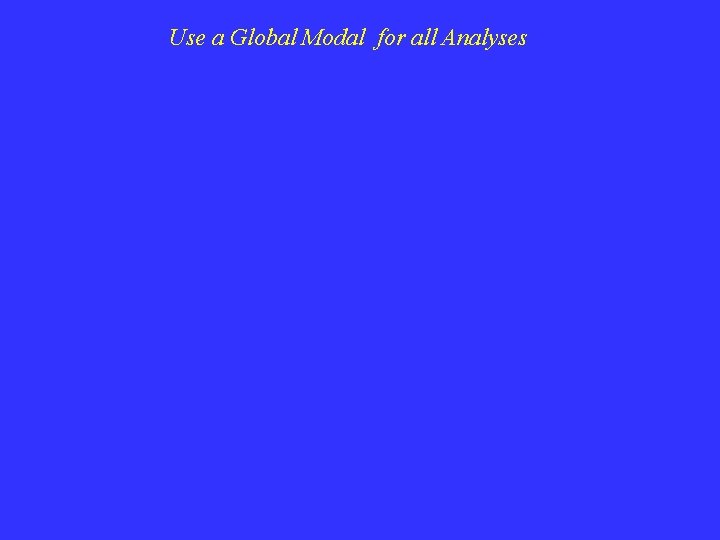 Use a Global Modal for all Analyses 