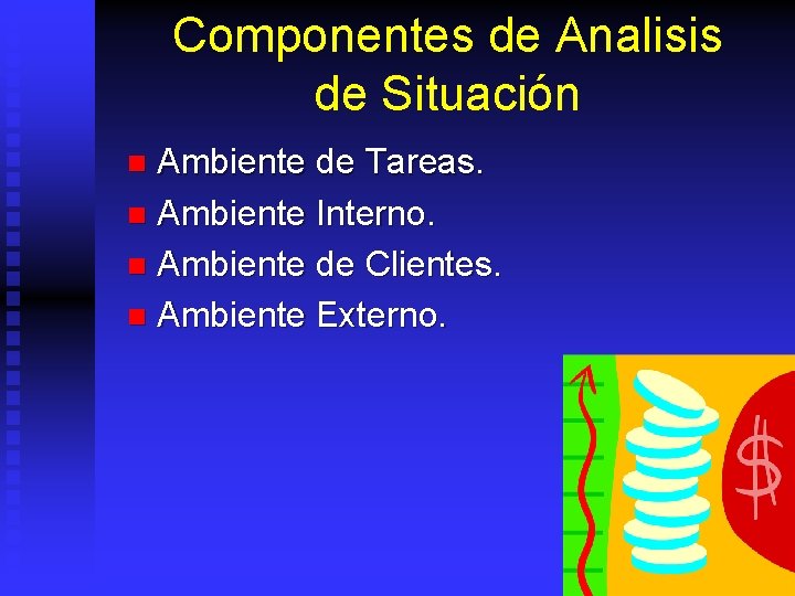 Componentes de Analisis de Situación Ambiente de Tareas. n Ambiente Interno. n Ambiente de