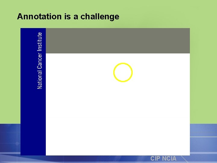 Annotation is a challenge CIP NCIA 