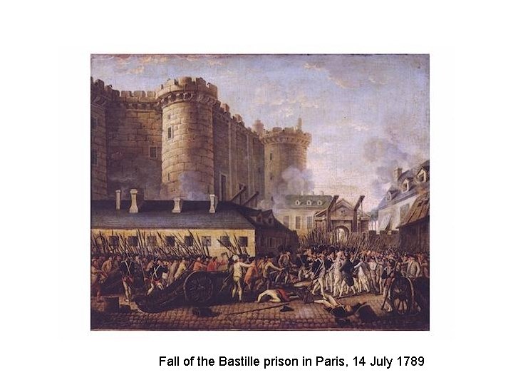 Fall of the Bastille prison in Paris, 14 July 1789 