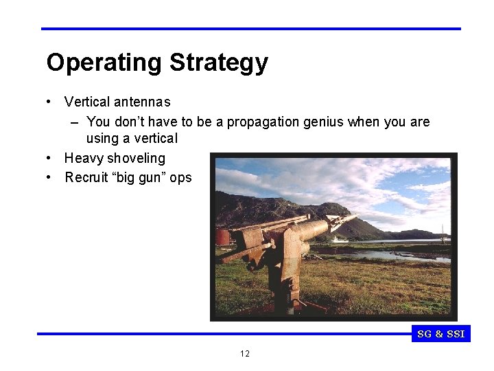 Operating Strategy • Vertical antennas – You don’t have to be a propagation genius