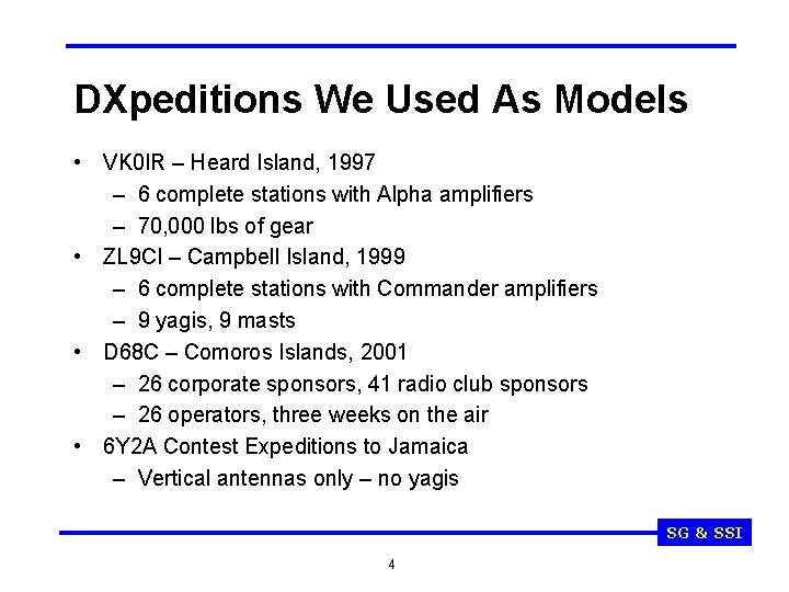 DXpeditions We Used As Models • VK 0 IR – Heard Island, 1997 –