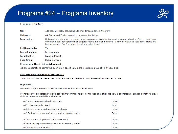 Programs #24 – Programs Inventory 