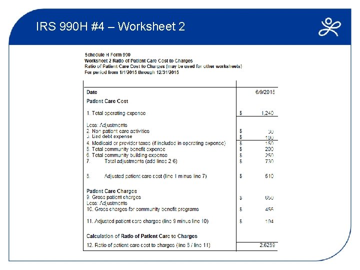 IRS 990 H #4 – Worksheet 2 