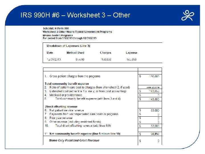 IRS 990 H #6 – Worksheet 3 – Other 