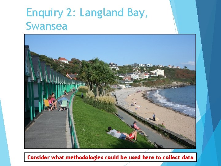 Enquiry 2: Langland Bay, Swansea Consider what methodologies could be used here to collect
