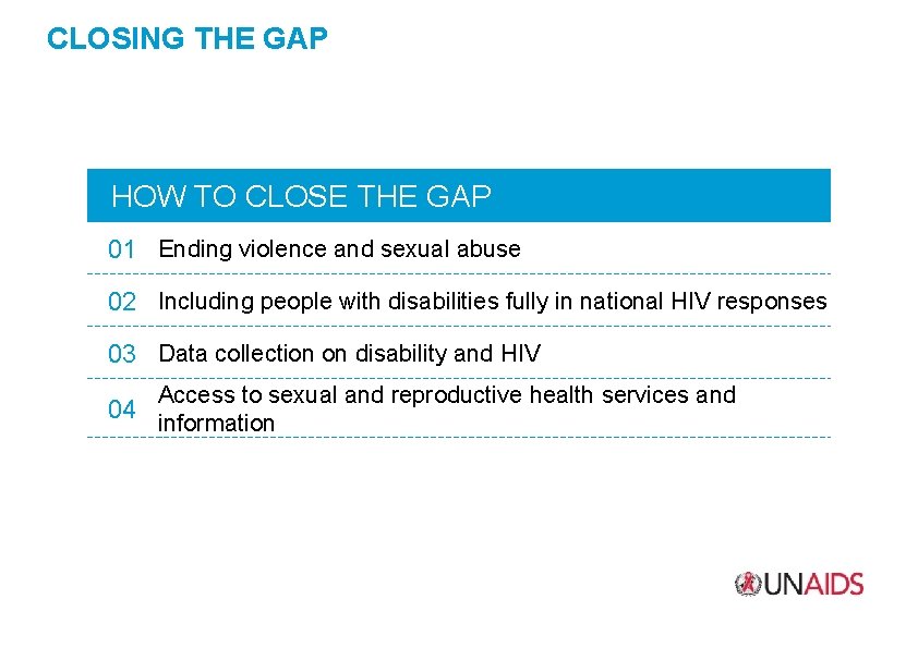 CLOSING THE GAP HOW TO CLOSE THE GAP 01 Ending violence and sexual abuse