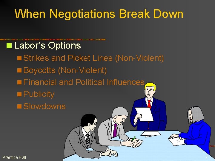 When Negotiations Break Down n Labor’s Options n Strikes and Picket Lines (Non-Violent) n