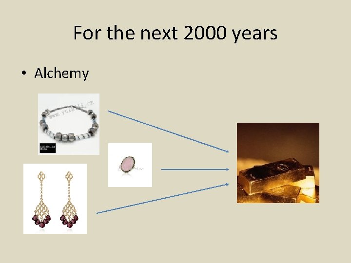 For the next 2000 years • Alchemy 