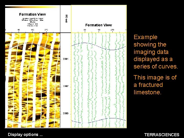 Example showing the imaging data displayed as a series of curves. This image is