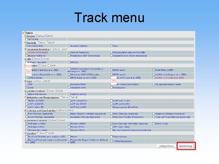 Track menu 