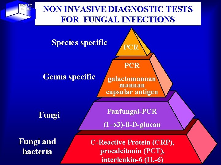 NON INVASIVE DIAGNOSTIC TESTS FOR FUNGAL INFECTIONS Species specific PCR Genus specific Fungi and