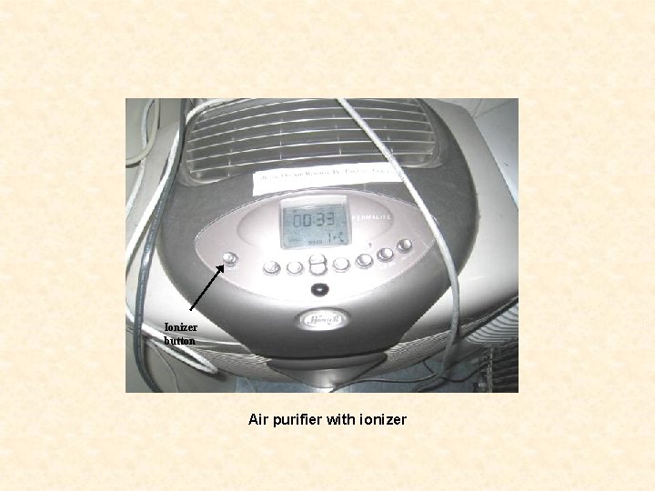 Ionizer button Air purifier with ionizer 