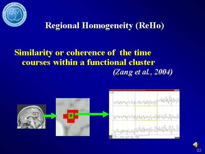 Regional Homogeneity (Re. Ho) Similarity or coherence of the time courses within a functional