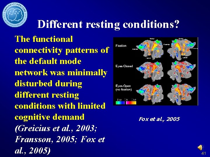 Different resting conditions? The functional connectivity patterns of the default mode network was minimally